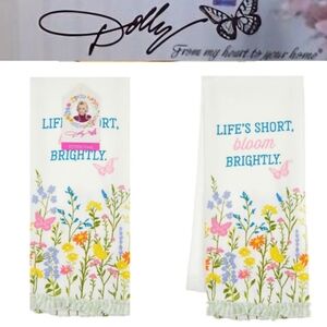 Dolly Parton "Life's Short, Bloom Brightly", Ruffled Kitchen Towel